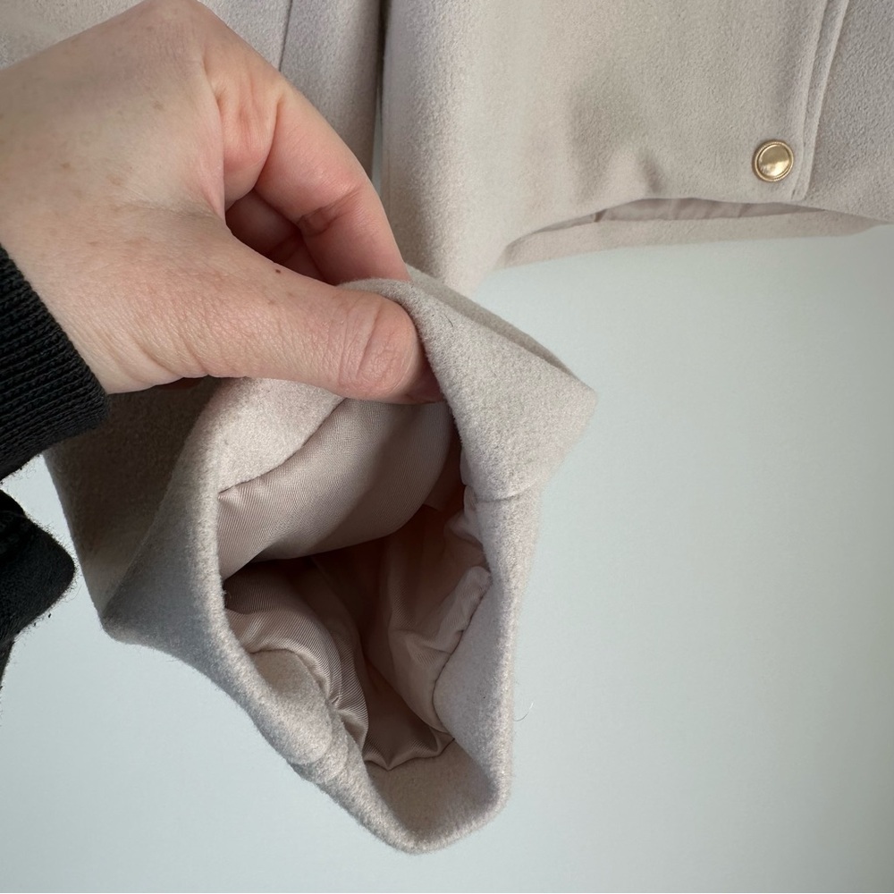 Ci Sono Tan Jacket Gold Cropped Utility Coat Outerwear Layer Cream Size Medium - Picture 5 of 10